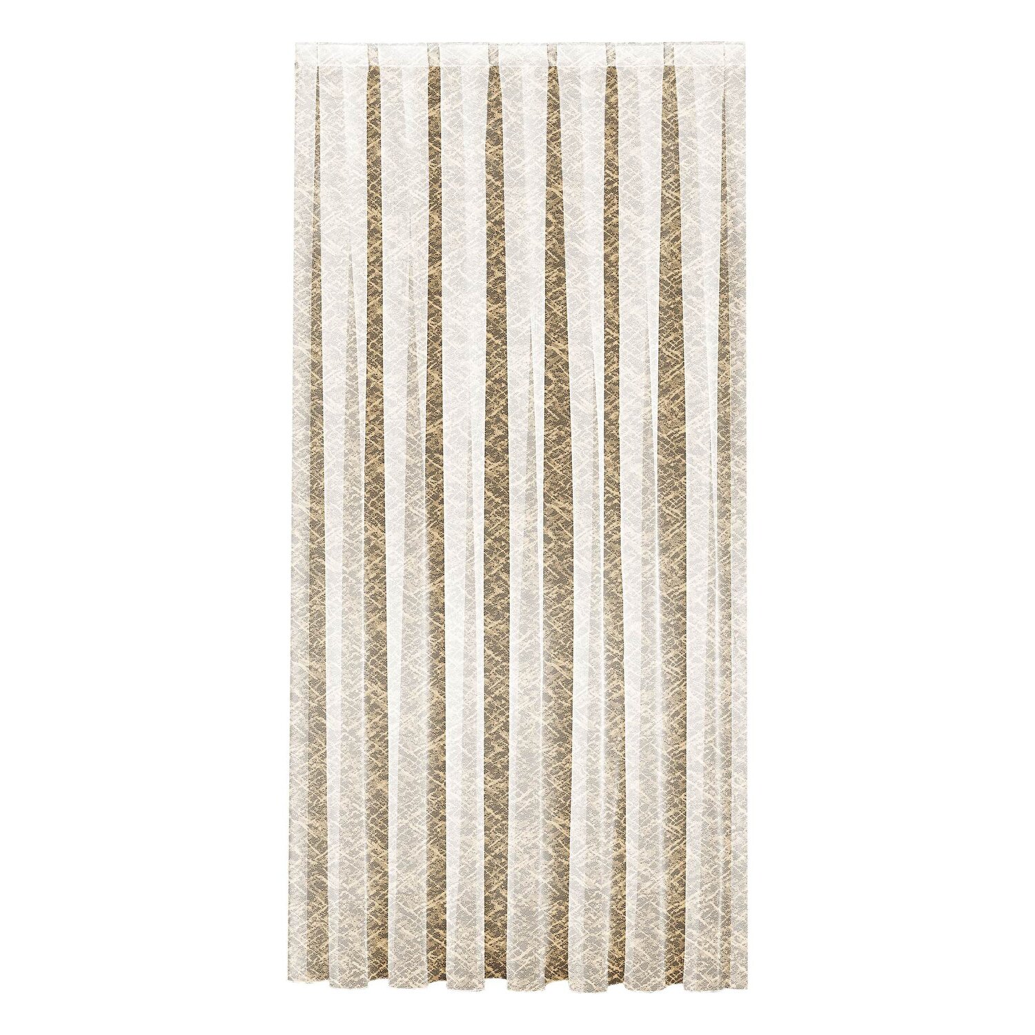 Taç Apron Örme Tül Perde Hardal Sarı ( Max Yükseklik : 265 cm )