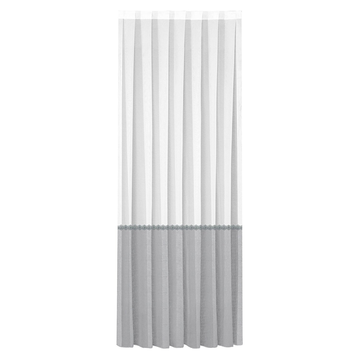 Taç Cruno Brode Tül Perde Gri ( Max Yükseklik : 290 cm )