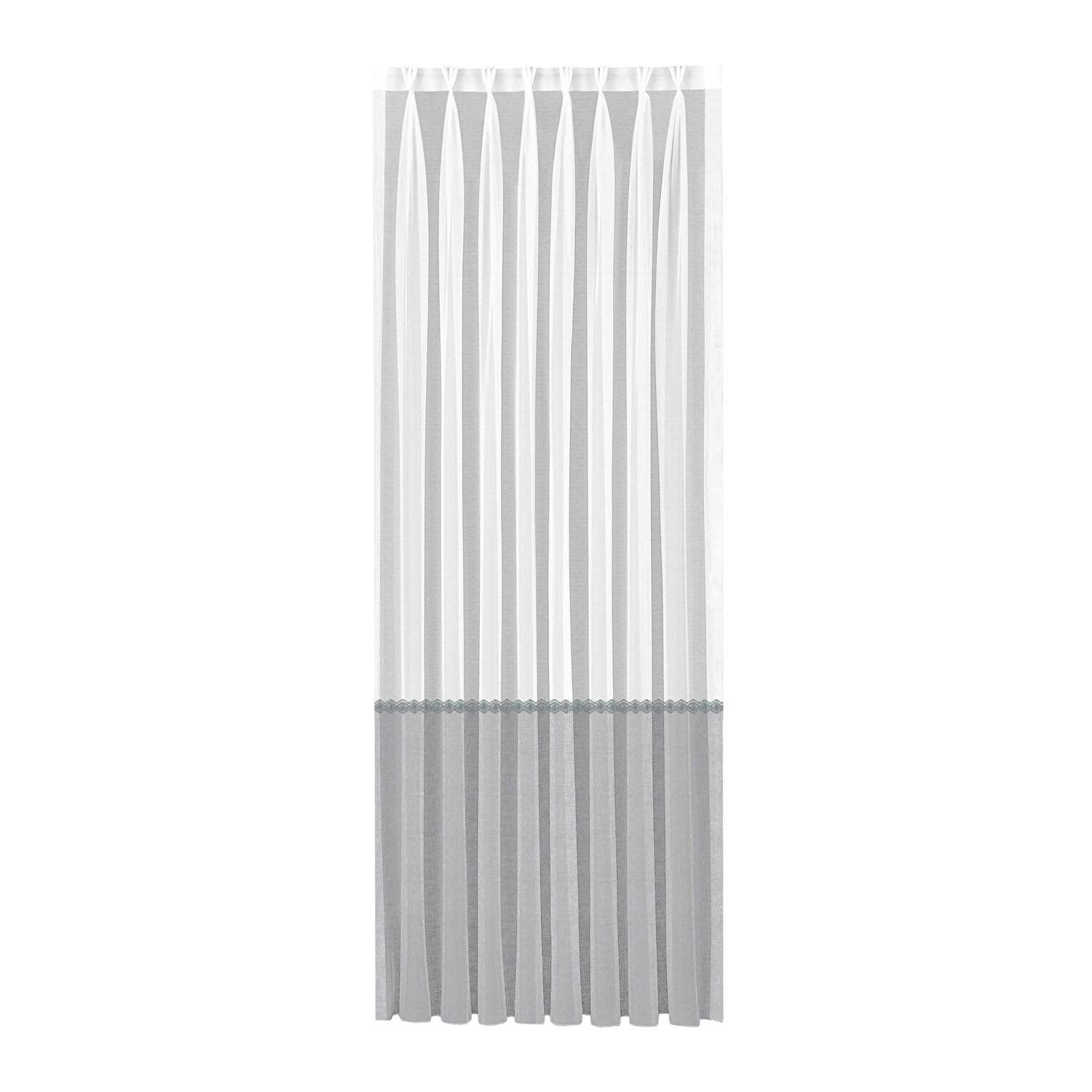 Taç Cruno Brode Tül Perde Gri ( Max Yükseklik : 290 cm )