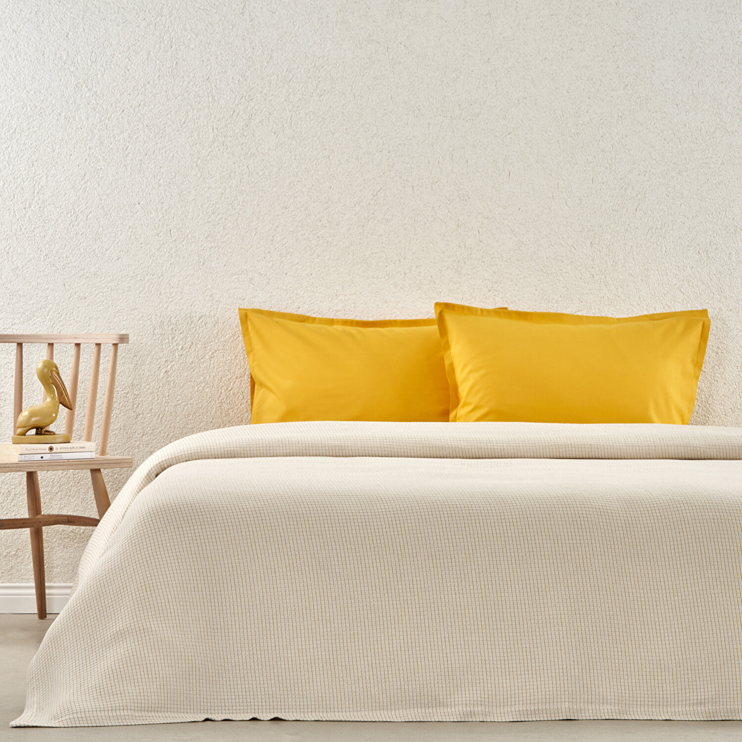 Taç Plain Viskoz Çift Kişilik Çok Amaçlı Set Sarı