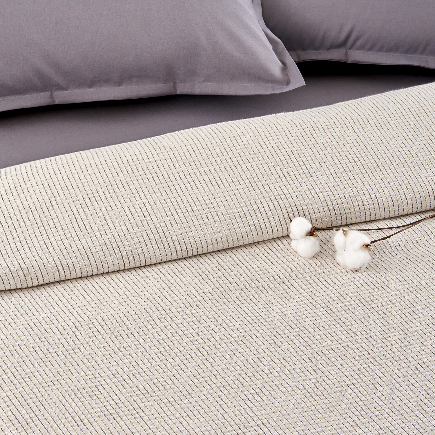 Taç Plain Viskoz Çift Kişilik Çok Amaçlı Set Gri