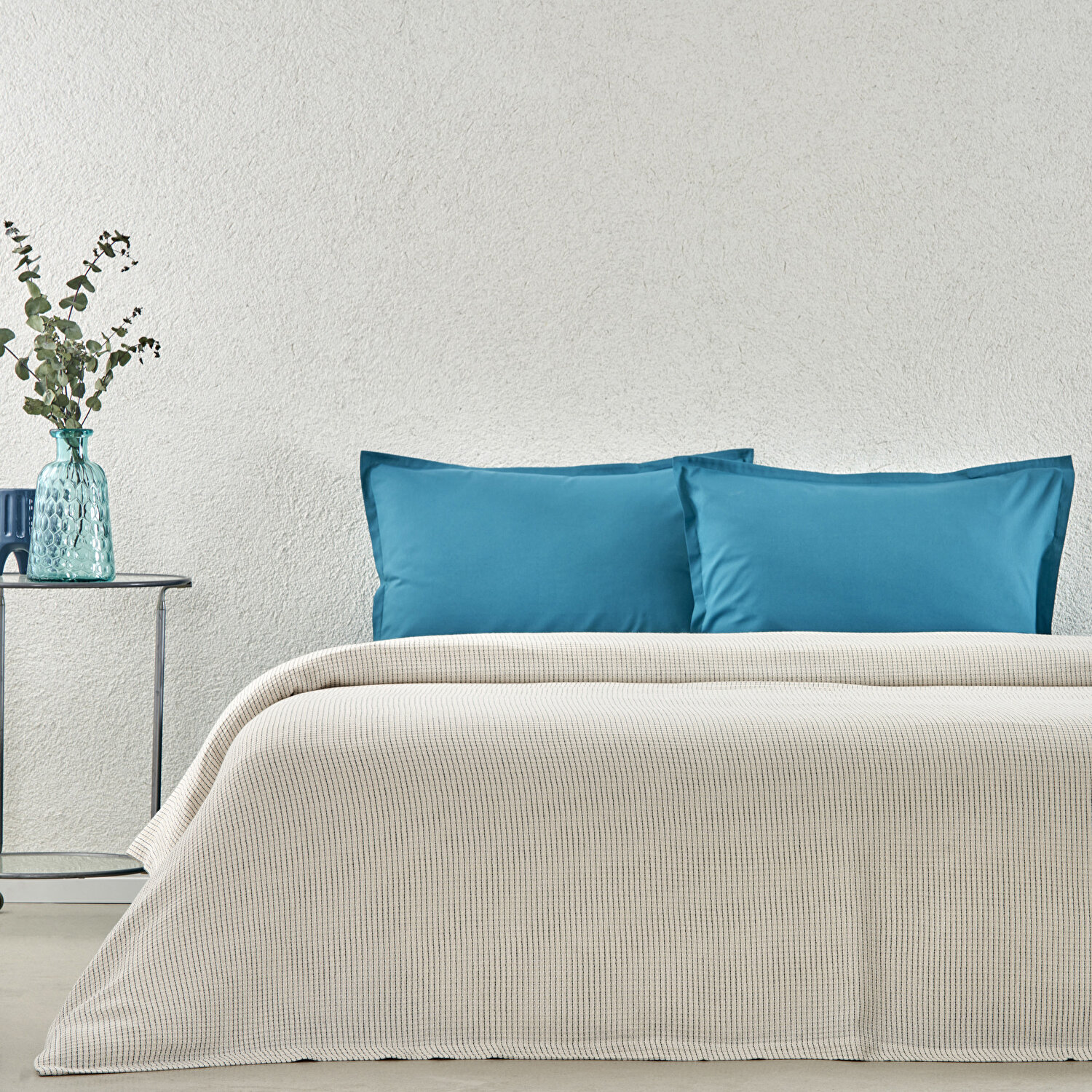 Taç Plain Viskoz Çift Kişilik Çok Amaçlı Set Petrol