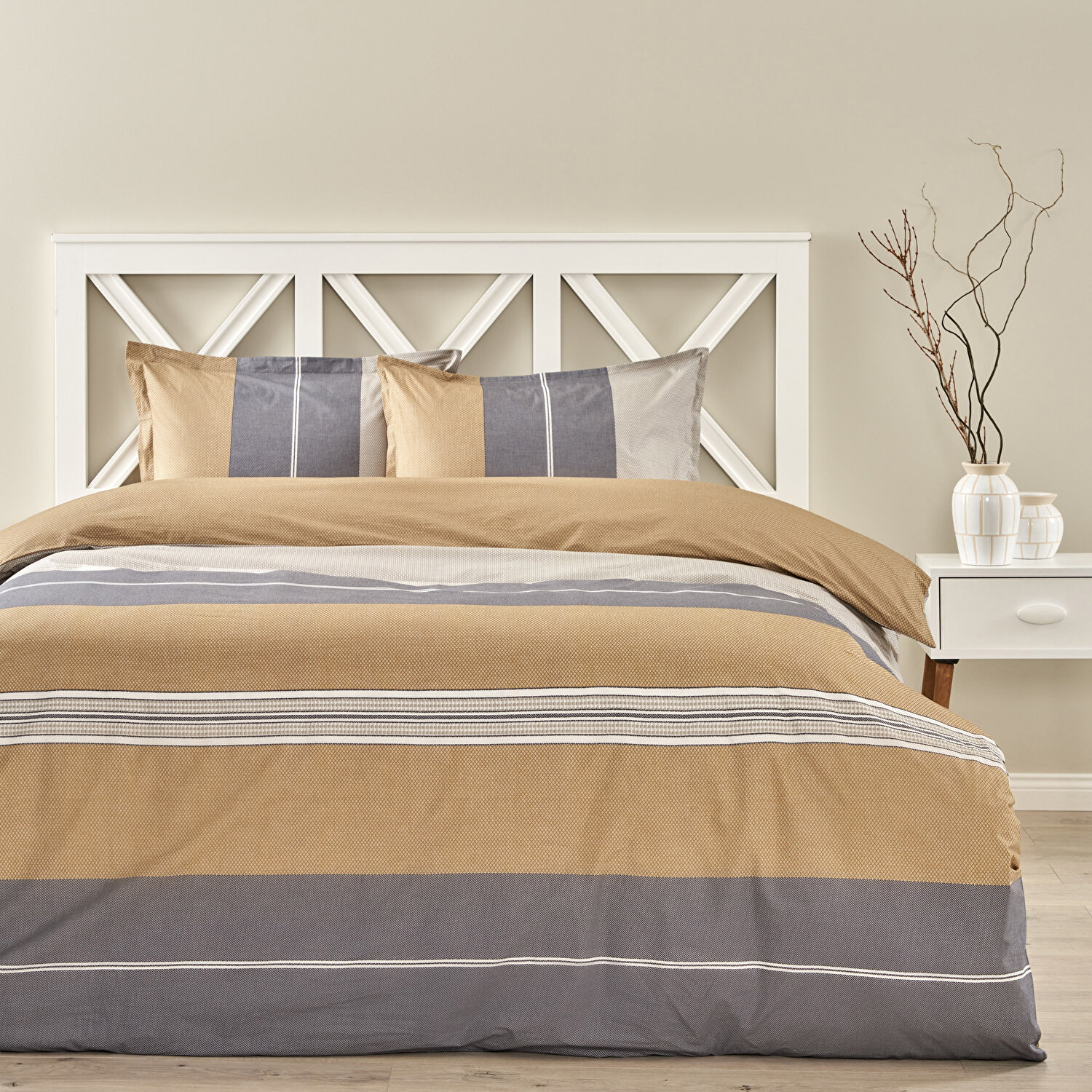 Taç Vera Çift Kişilik Nevresim Takımı Gri