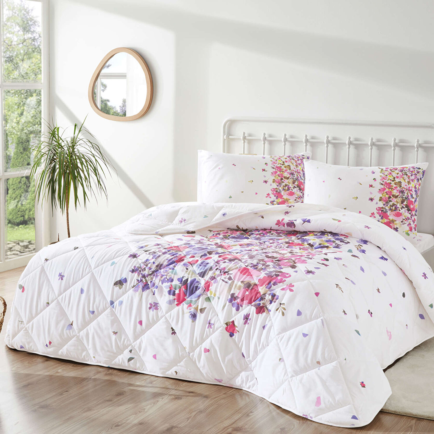 Taç Melosa Ranforce Çift Kişilik Yorgan Set Kırmızı