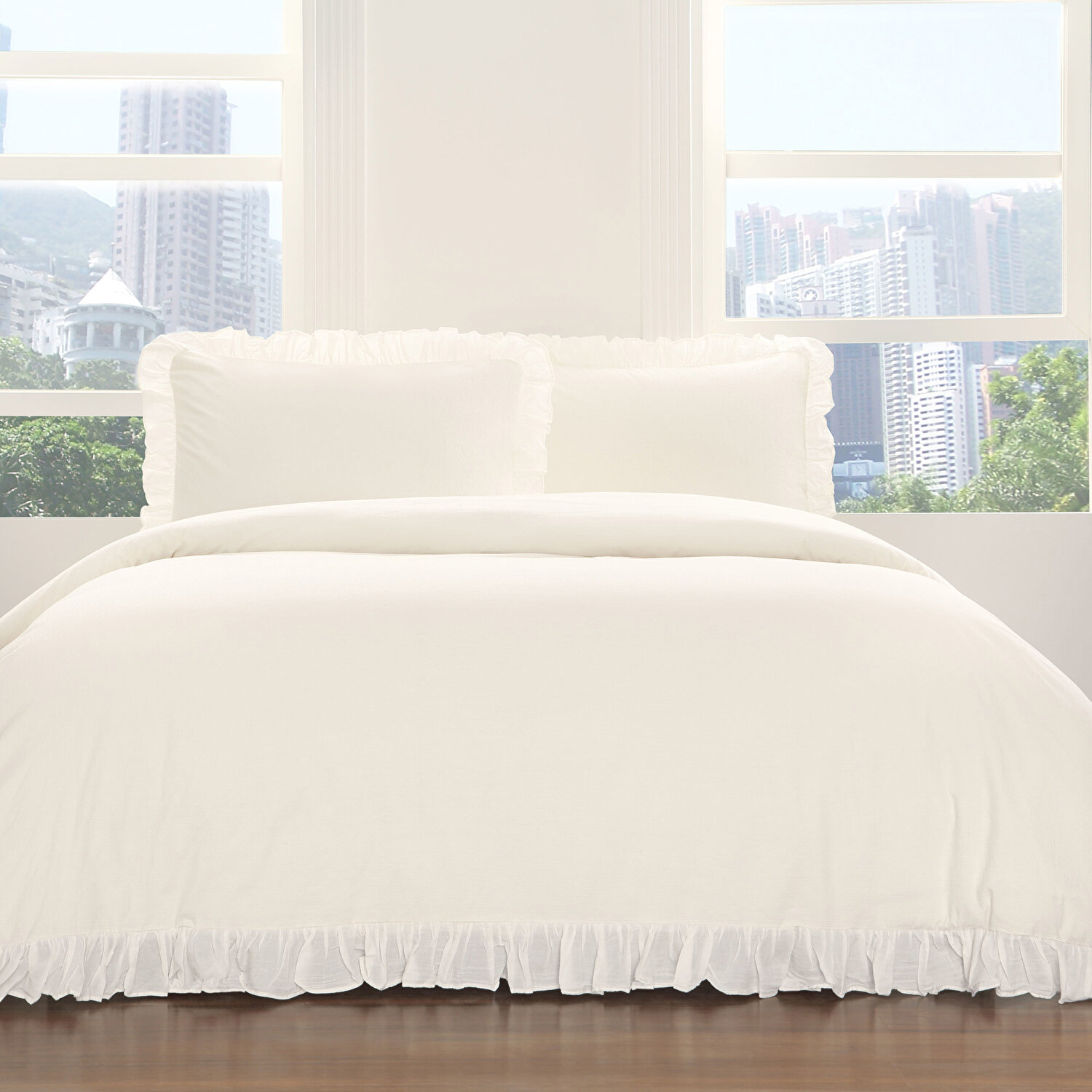 Taç Galena Çift Kişilik Nevresim Takımı Ekru