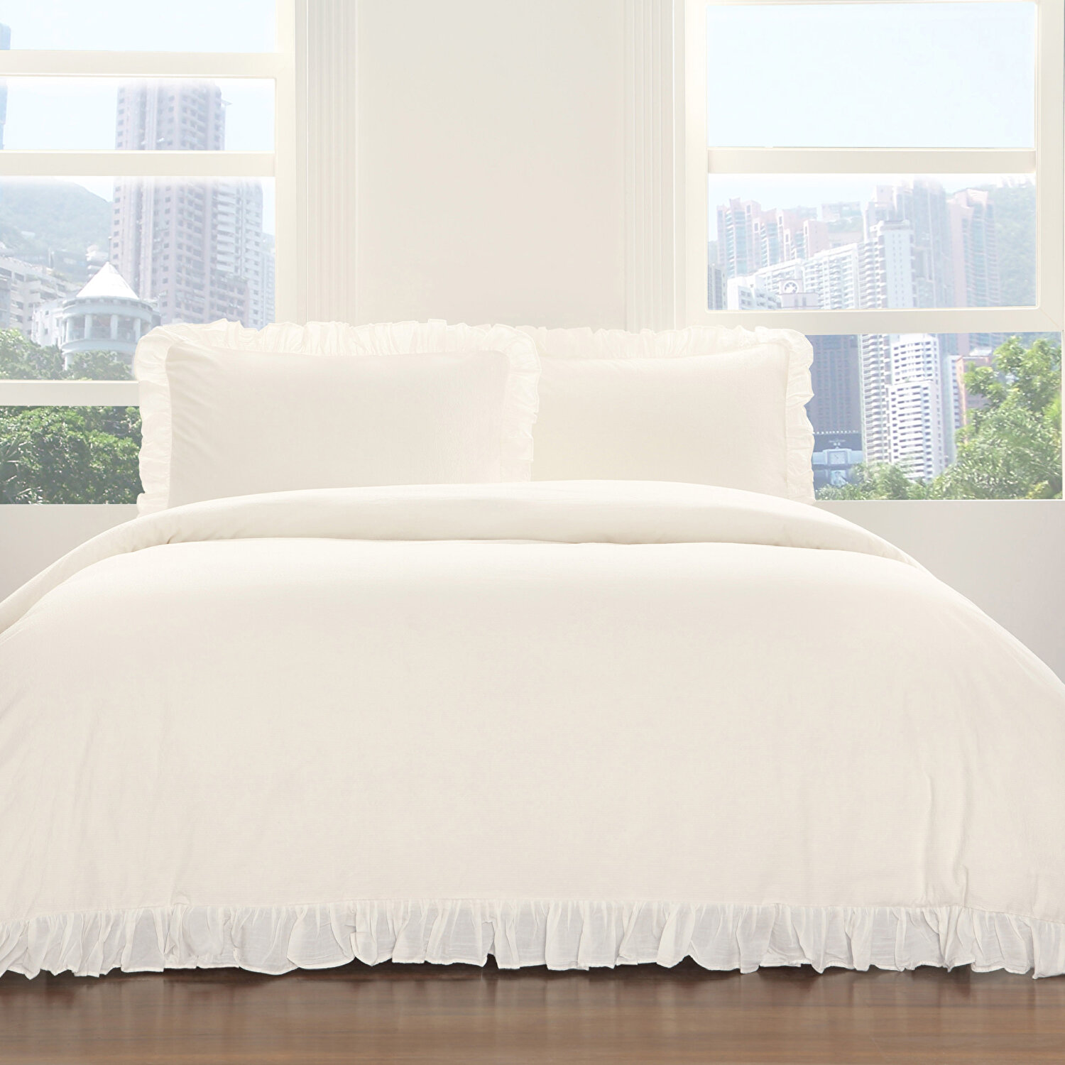 Taç Galena Çift Kişilik Nevresim Takımı Ekru