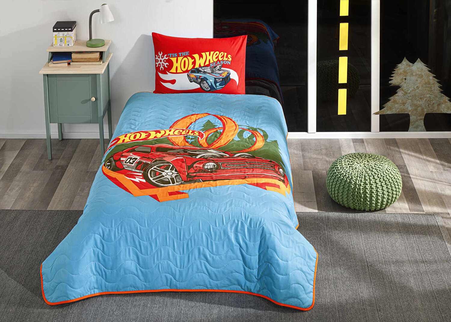 Lisanslı Hot Wheels Tek Kişilik Yatak Örtüsü Seti