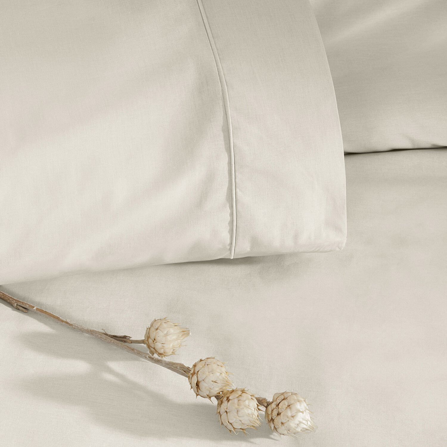 Taç Ranforce Basic Queen Size Nevresim Takımı Ekru