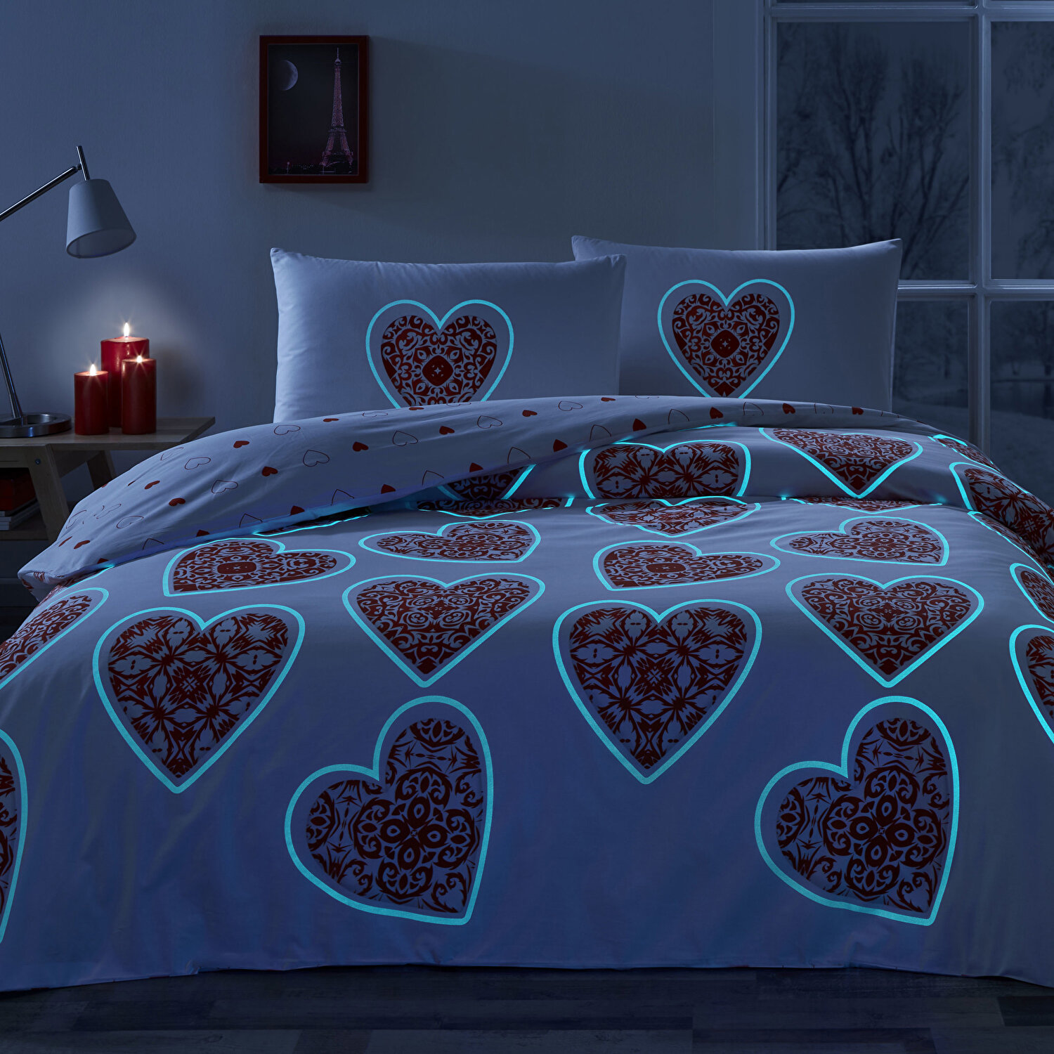 Taç Cordelia Ranforce Çift Kişilik Nevresim Takımı Kırmızı