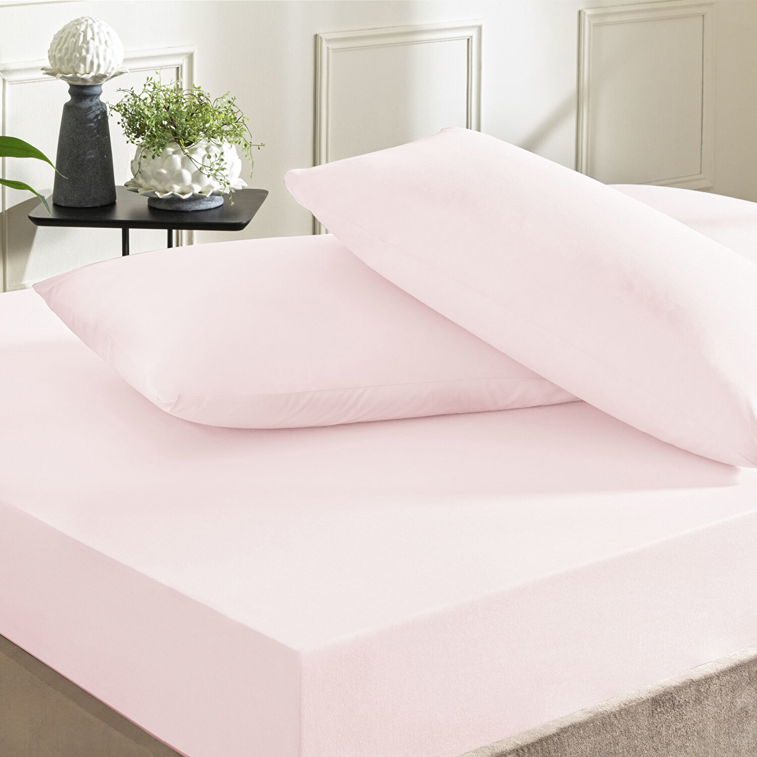 Taç Color Dreams Ranforce Çift Kişilik Çarşaf Seti Pudra