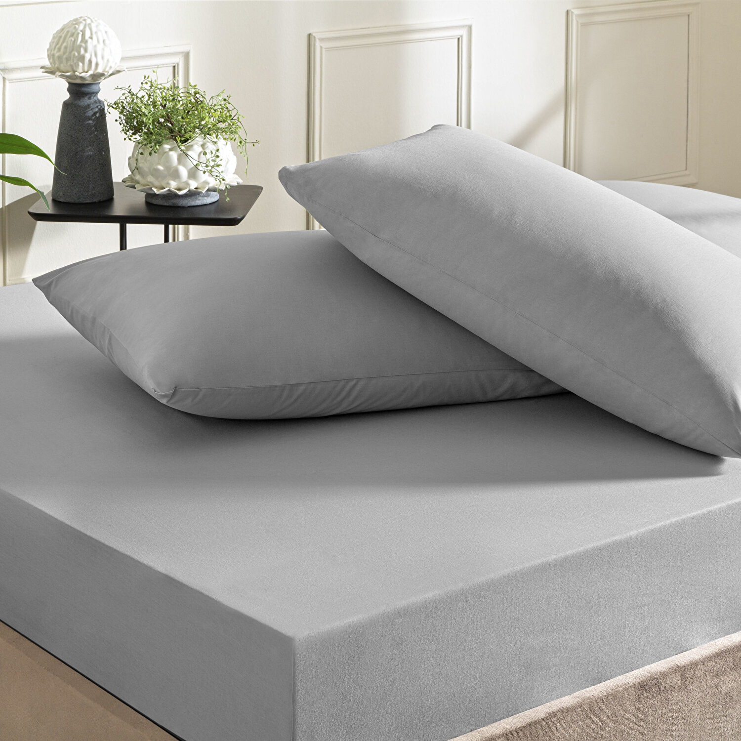 Taç Color Dreams Ranforce Çift Kişilik Çarşaf Seti Antrasit