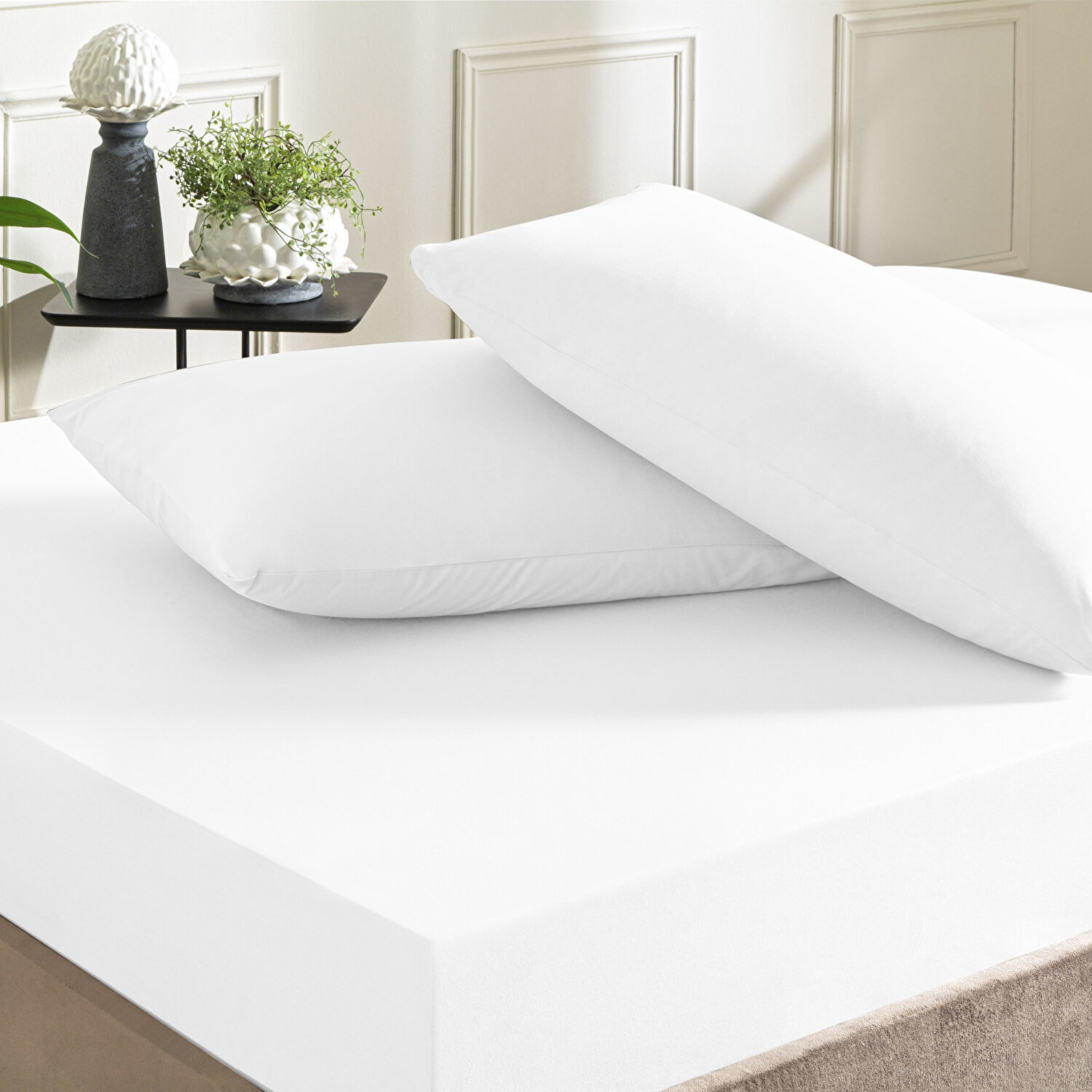 Taç Color Dreams Ranforce Çift Kişilik Çarşaf Seti Beyaz