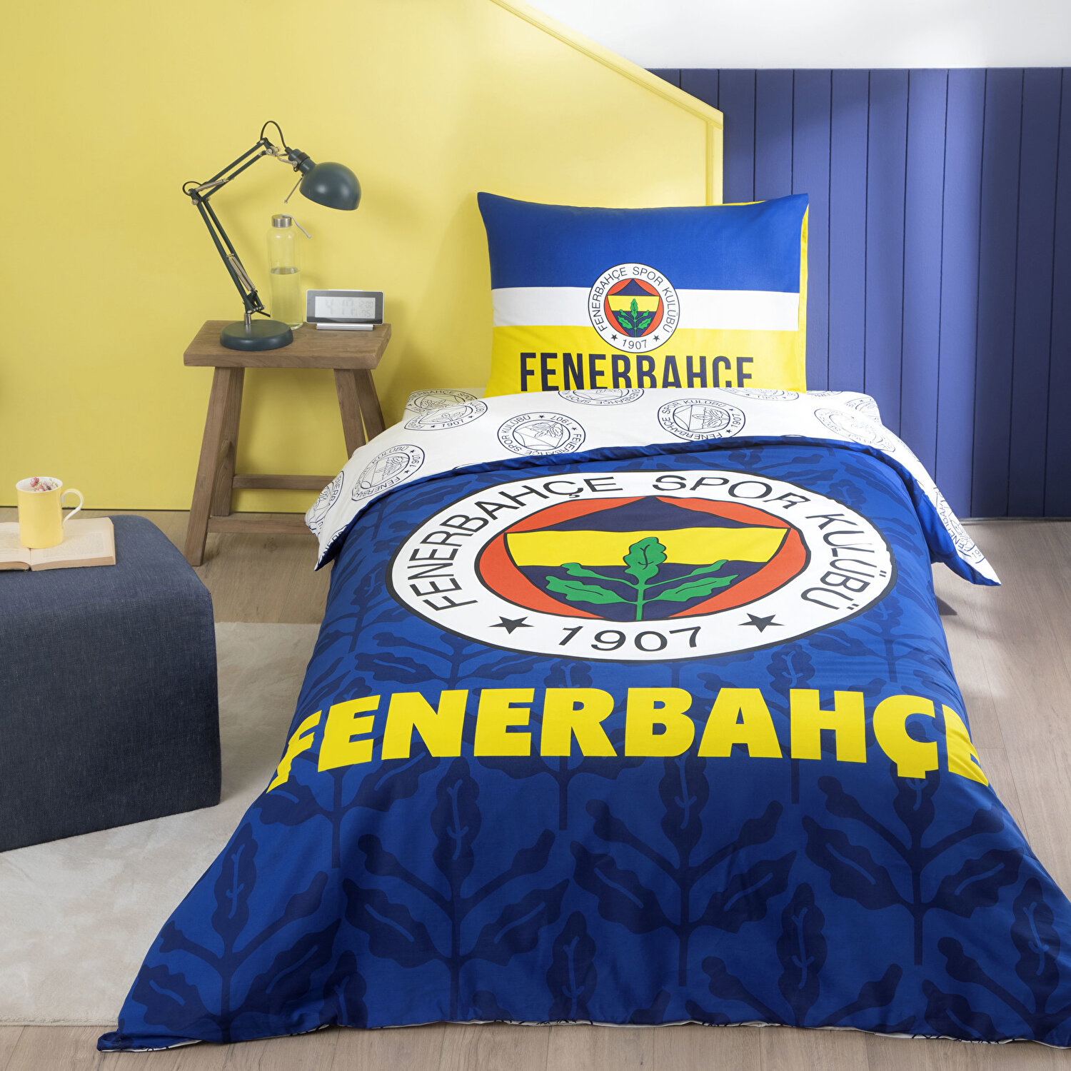 Taç Lisanslı Fenerbahçe Palamut Tek Kişilik Pamuk Nevresim Takımı