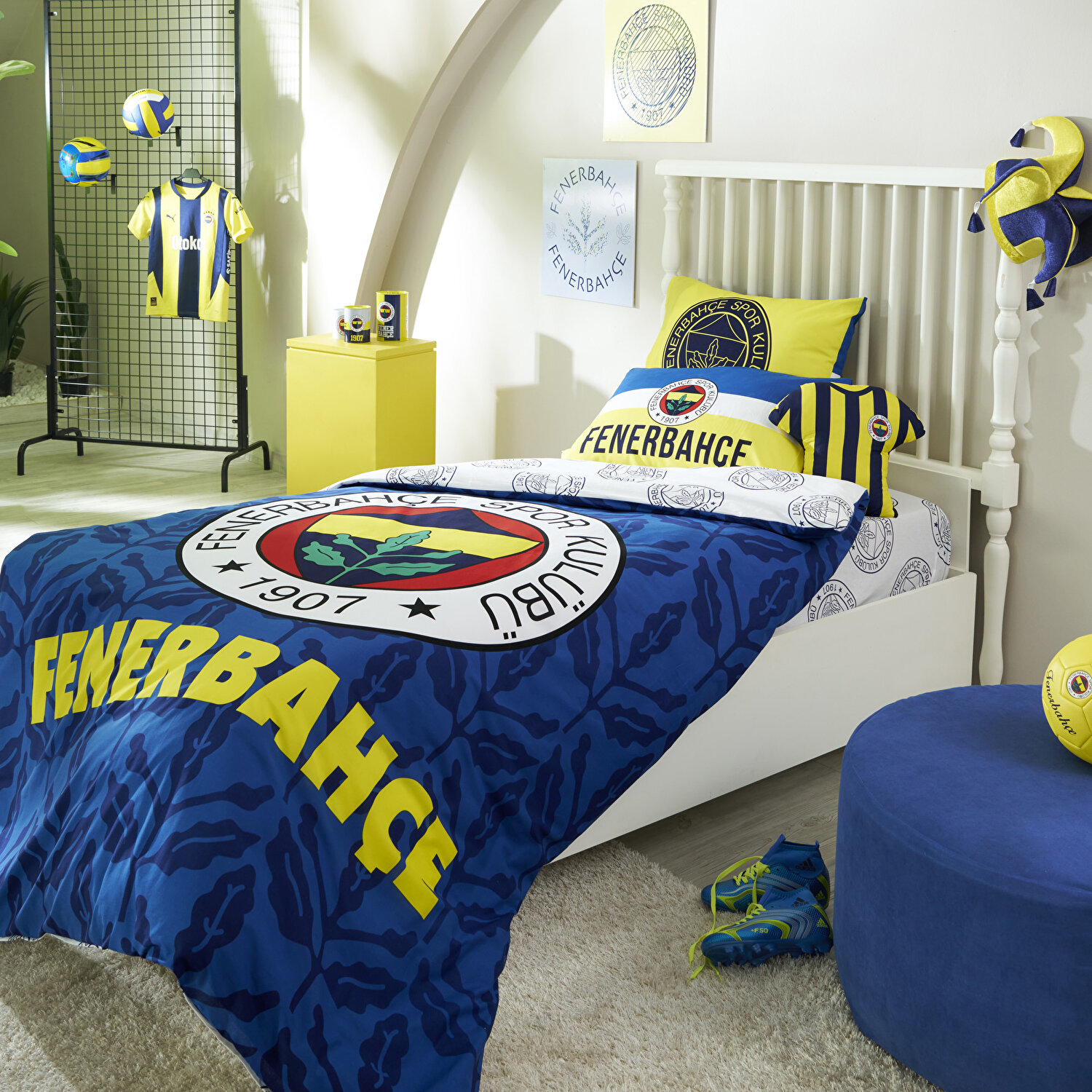 Taç Lisanslı Fenerbahçe Palamut Tek Kişilik Pamuk Nevresim Takımı