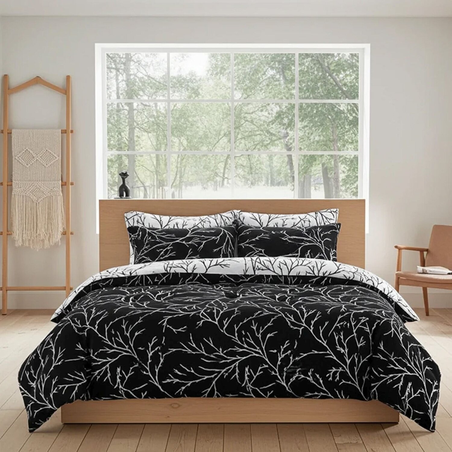 Brielle Çift Kişilik Saten Nevresim Seti Siyah