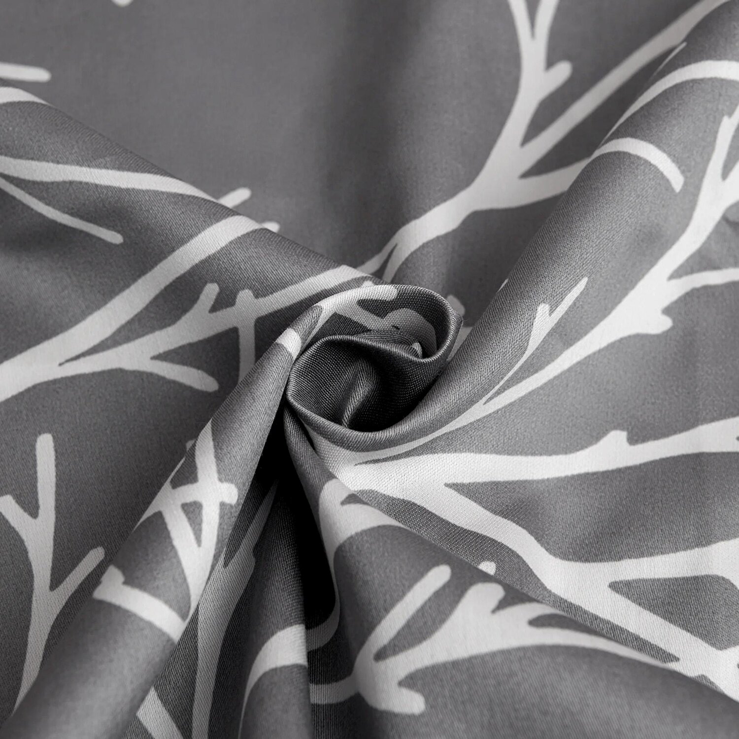 Brielle Queen Size Saten Nevresim Seti Gri