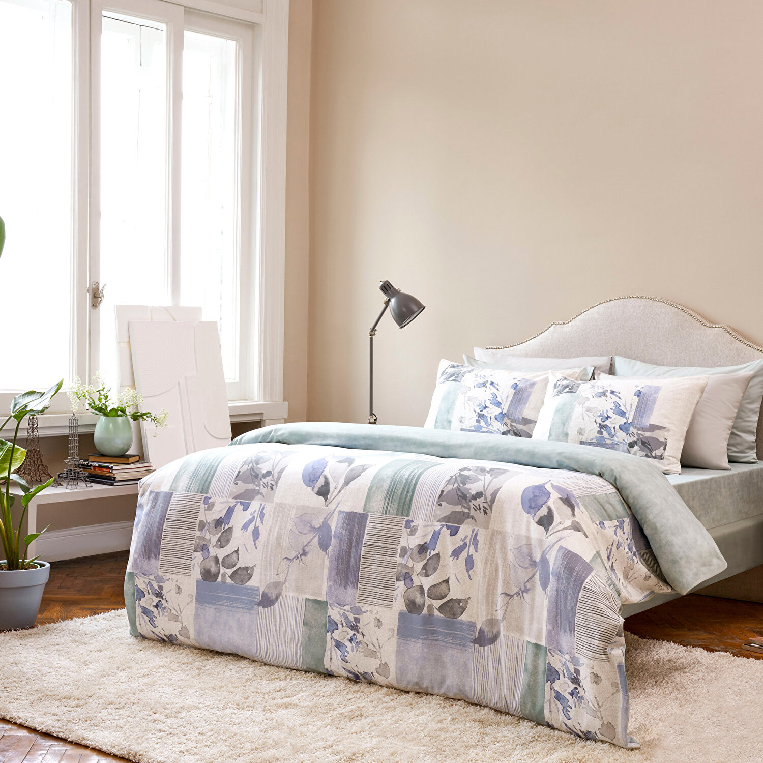 Taç Eloise Ranforce Tek Kişilik Nevresim Takımı Mavi