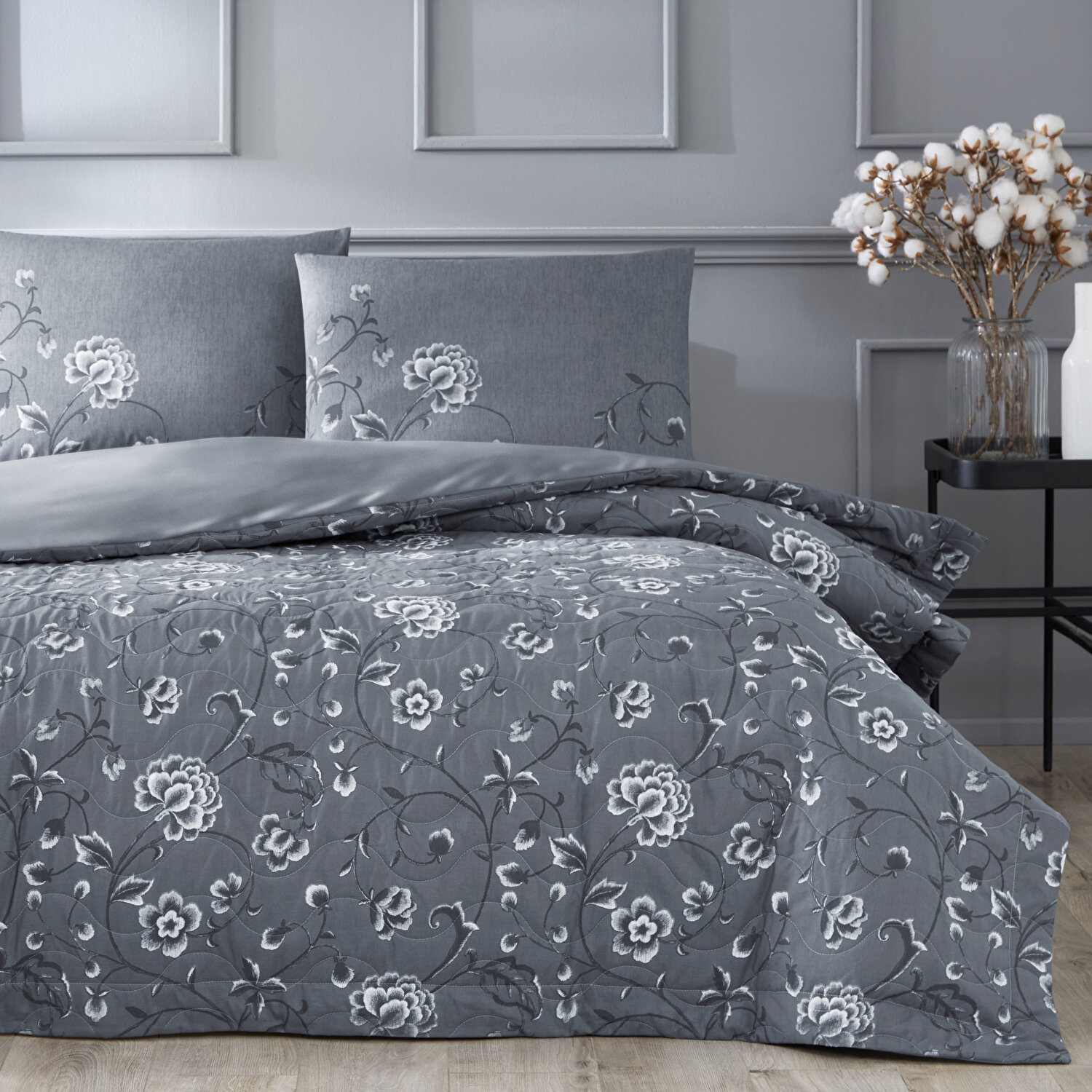 Taç Sherry Ranforce Çift Kişilik Complete Set Antrasit