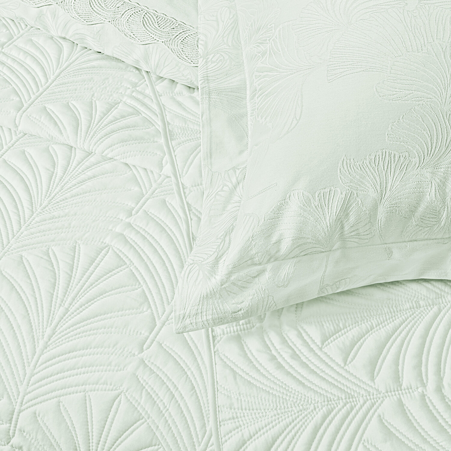 Taç Eleanor Yatak Örtülü Çift Kişilik Nevresim Seti Mint