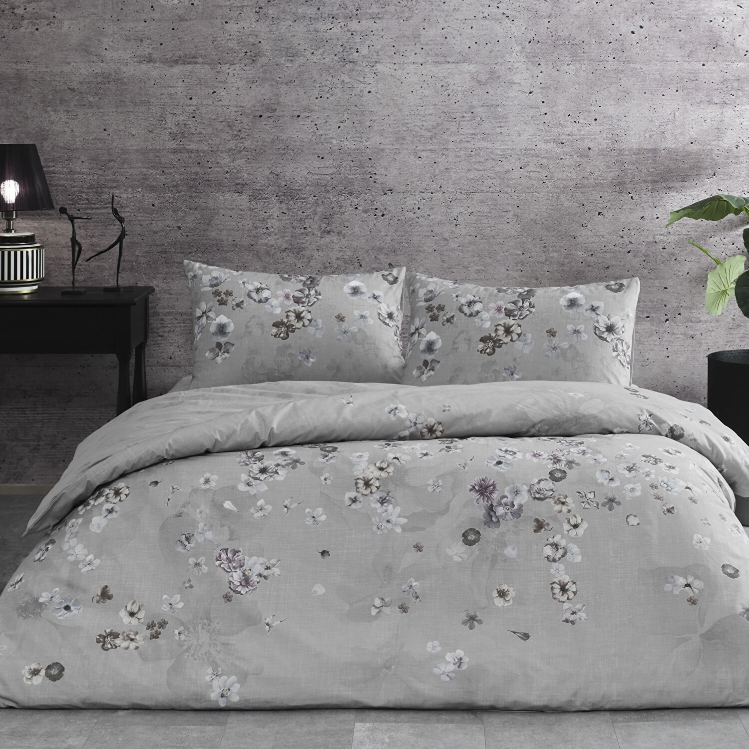 Taç Claire Ranforce Çift Kişilik Nevresim Takımı Gri