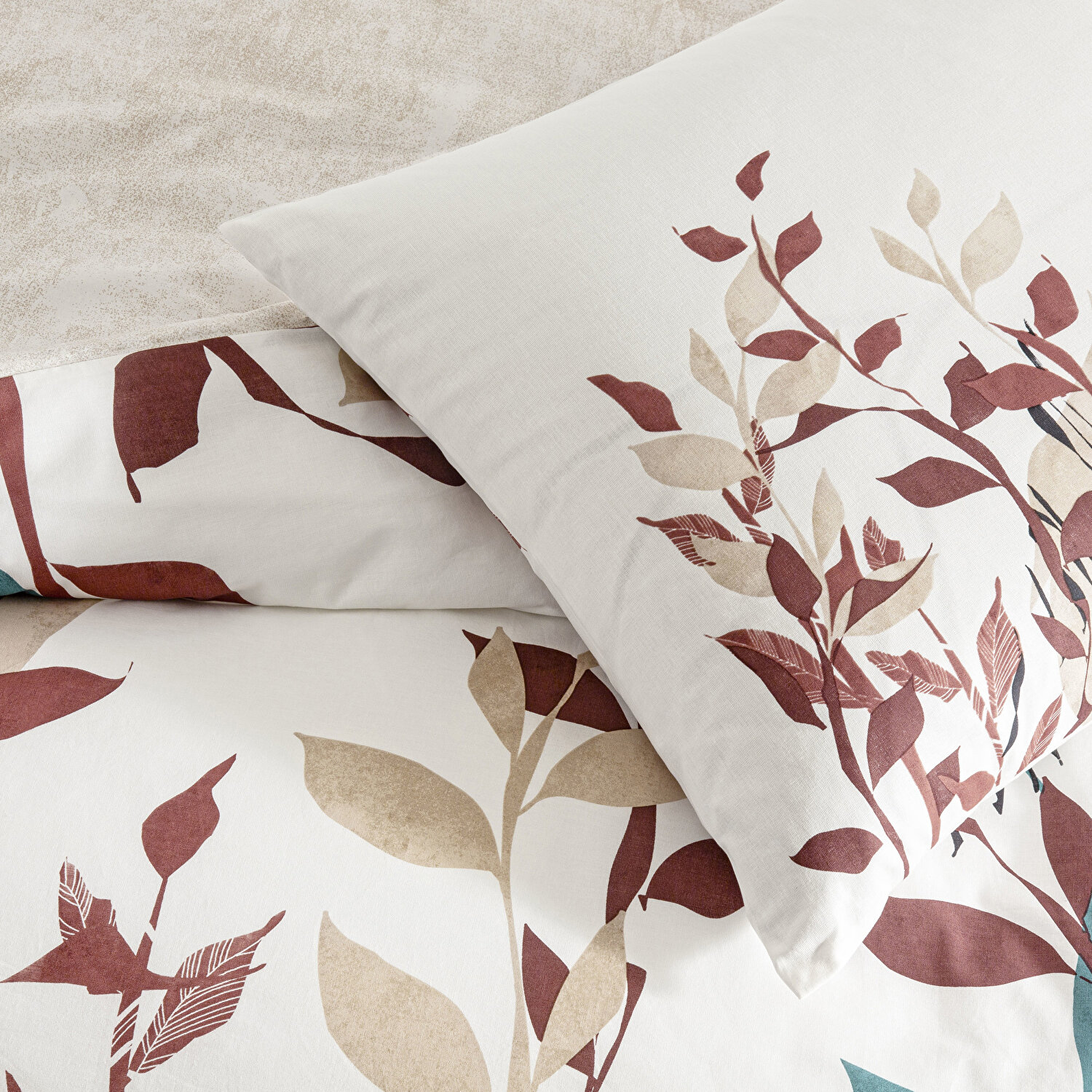 Taç Daisy Ranforce Çift Kişilik Nevresim Takımı Ekru