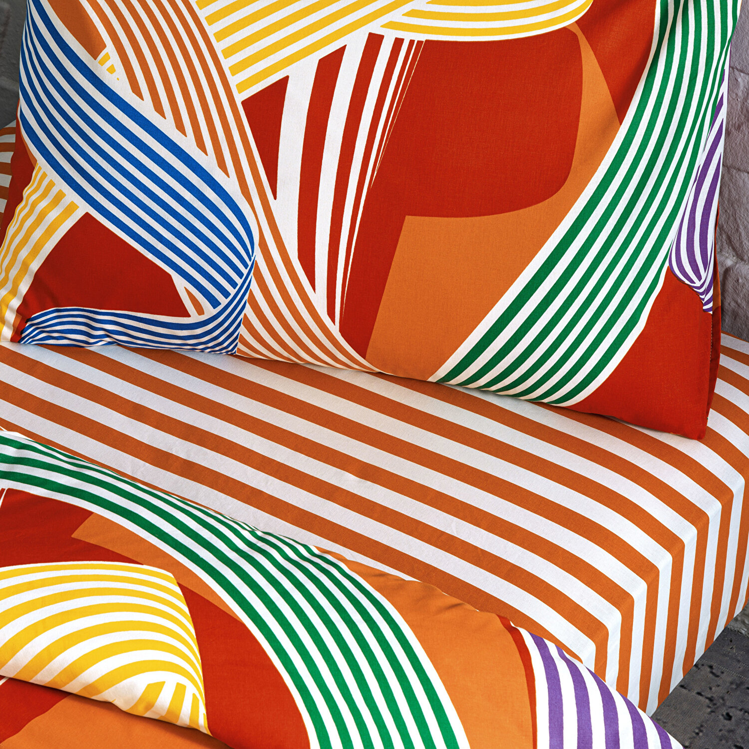 Taç Meadow Ranforce Tek Kişilik Nevresim Takımı Turuncu