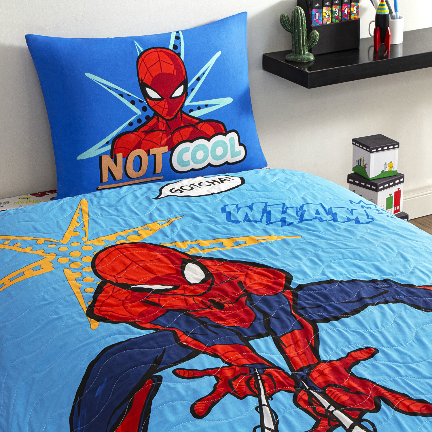 Taç Lisanslı Spiderman Thwip Tek Kişilik Pamuk Complete Set