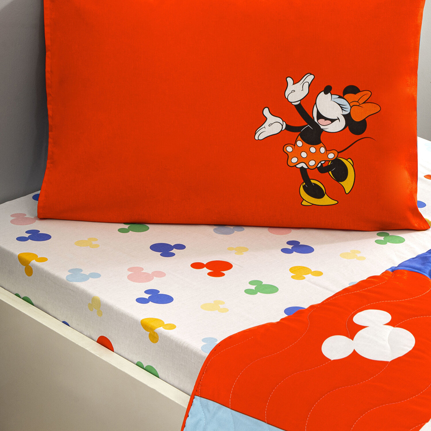 Taç Lisanslı Disney Minnie & Mickey Tek Kişilik Pamuk Complete Set