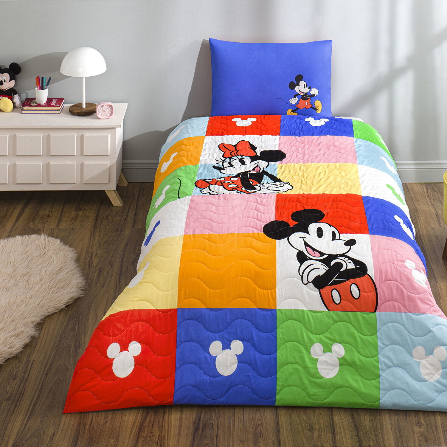 Taç Lisanslı Disney Minnie & Mickey Tek Kişilik Pamuk Complete Set