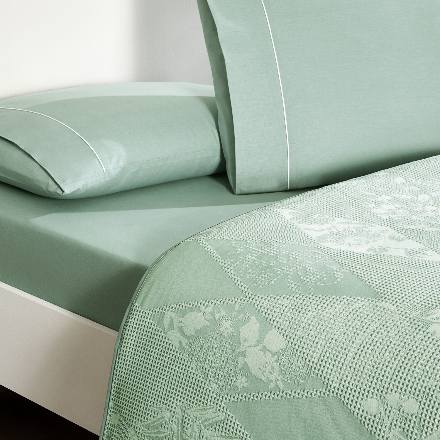 Taç Jakar Flava Tek Kişilik Pike Takımı Yeşil