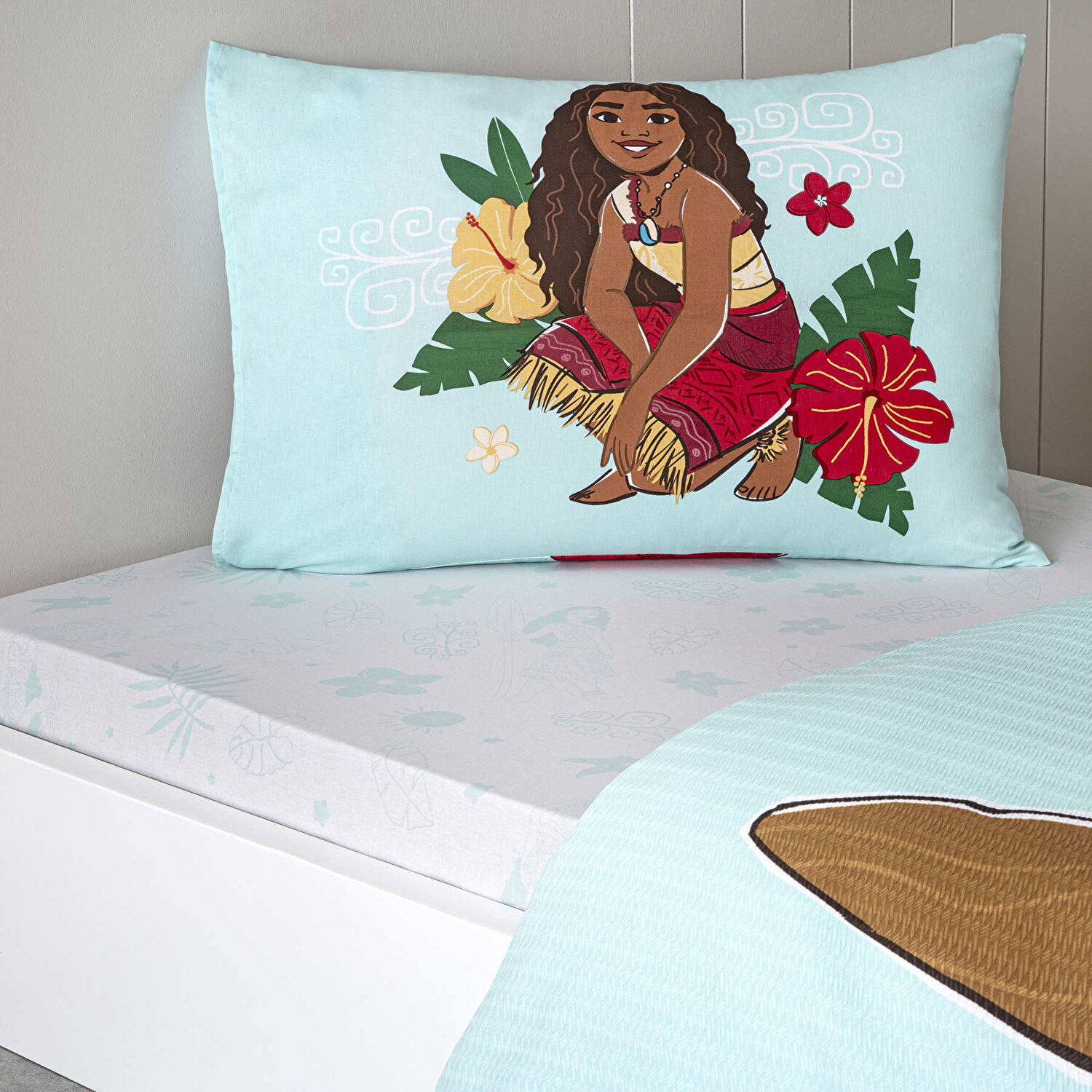 Taç Lisanslı Disney Moana Island Tek Kişilik Pamuk Pike Takımı