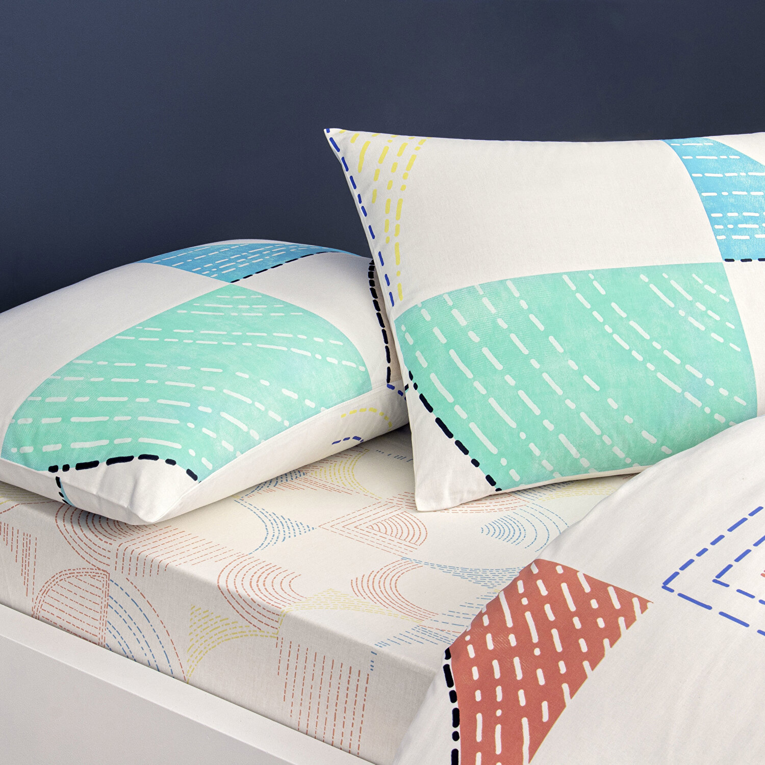 Taç Luvına Ranforce Tek Kişilik Nevresim Takımı Turkuaz