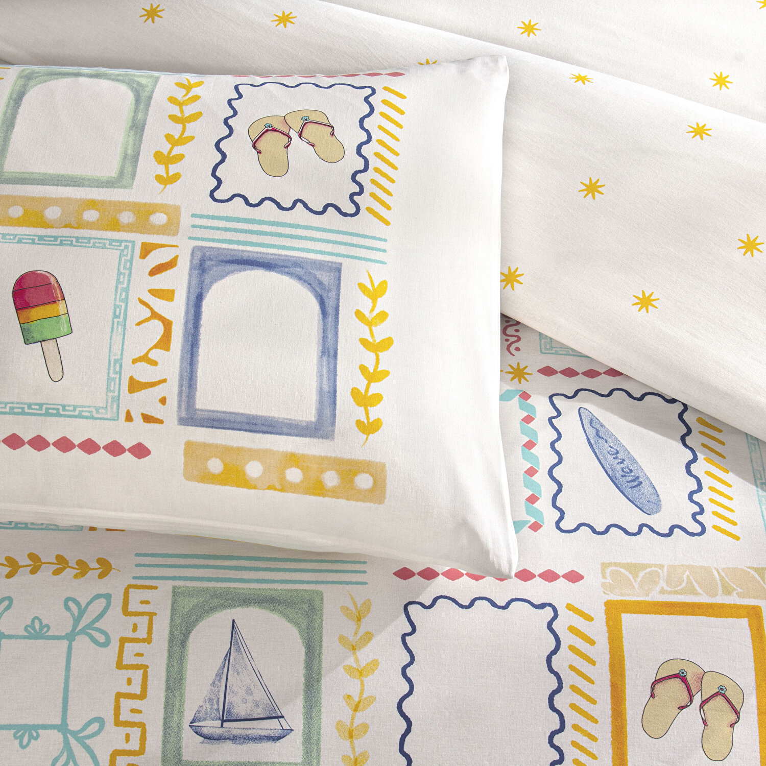 Taç Varıo Ranforce Tek Kişilik Nevresim Takımı Sarı