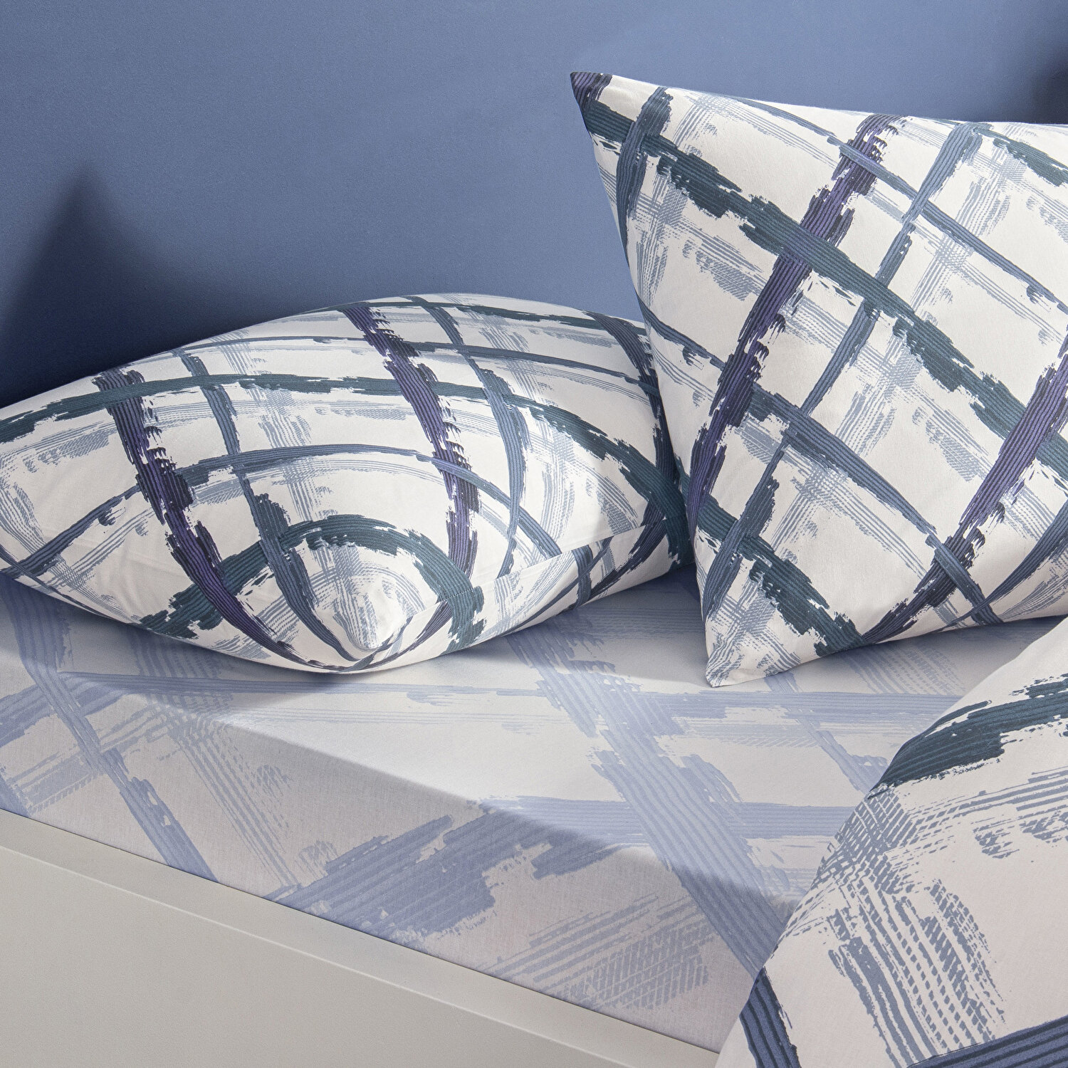 Taç Brıza Ranforce Tek Kişilik Nevresim Takımı Mavi