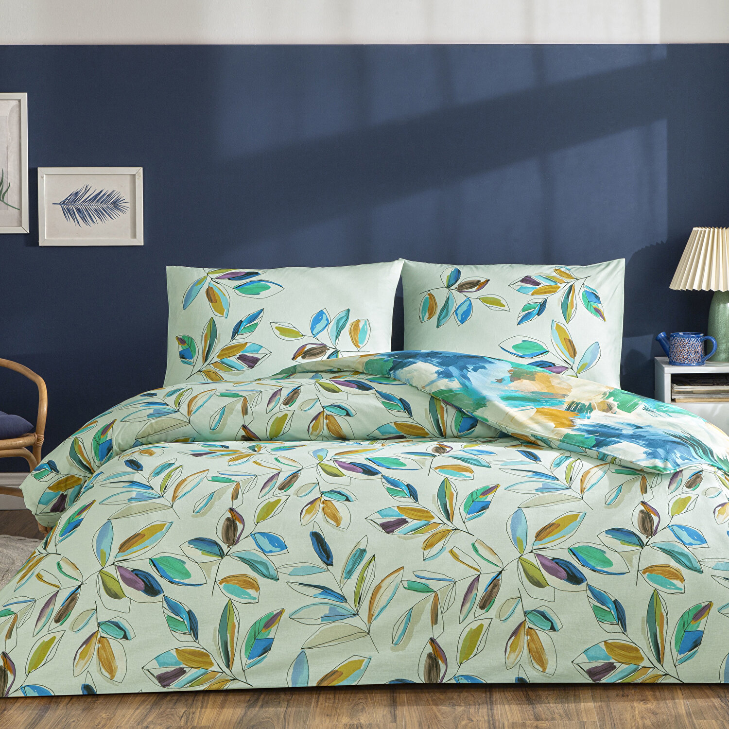 Taç Lıora Ranforce Tek Kişilik Nevresim Takımı Yeşil