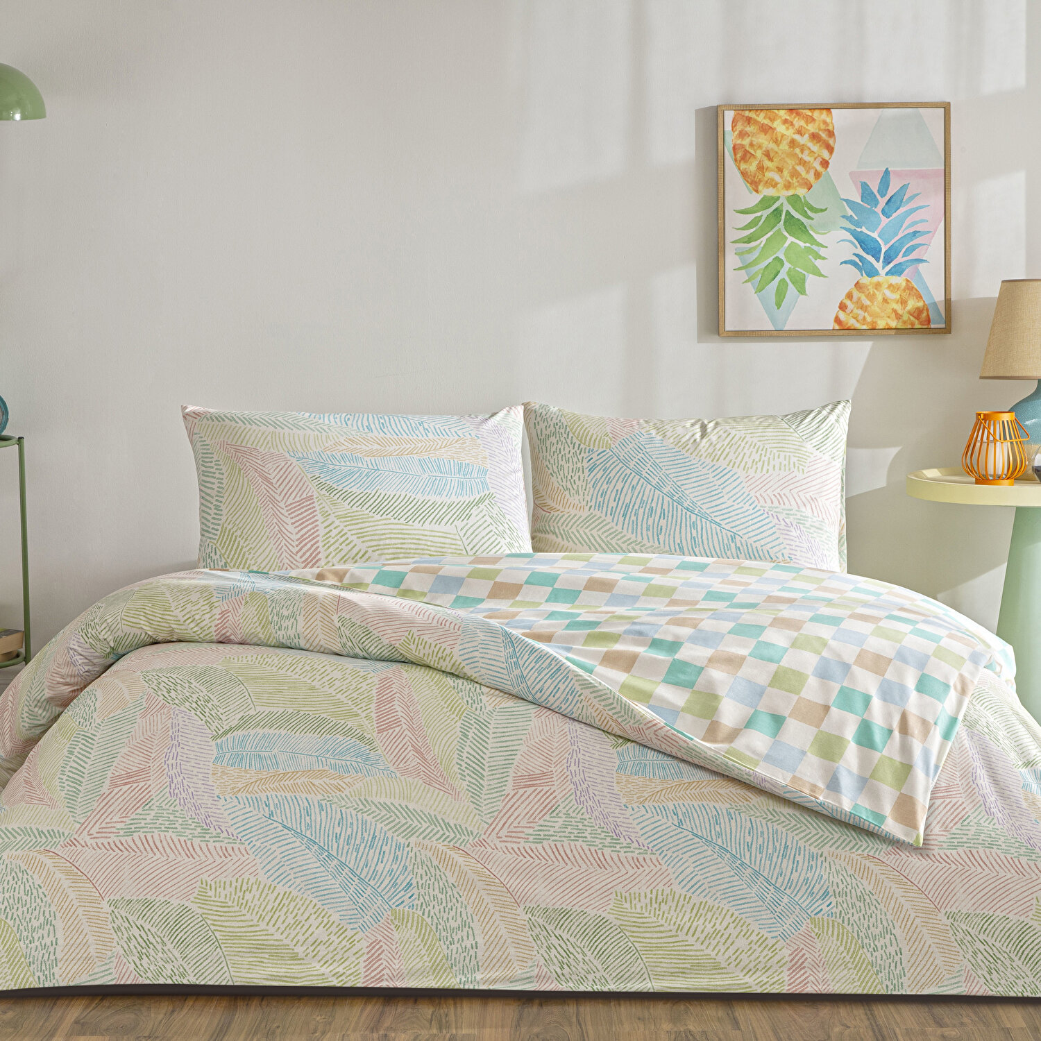 Taç Cardie Ranforce Tek Kişilik Nevresim Takımı Turkuaz