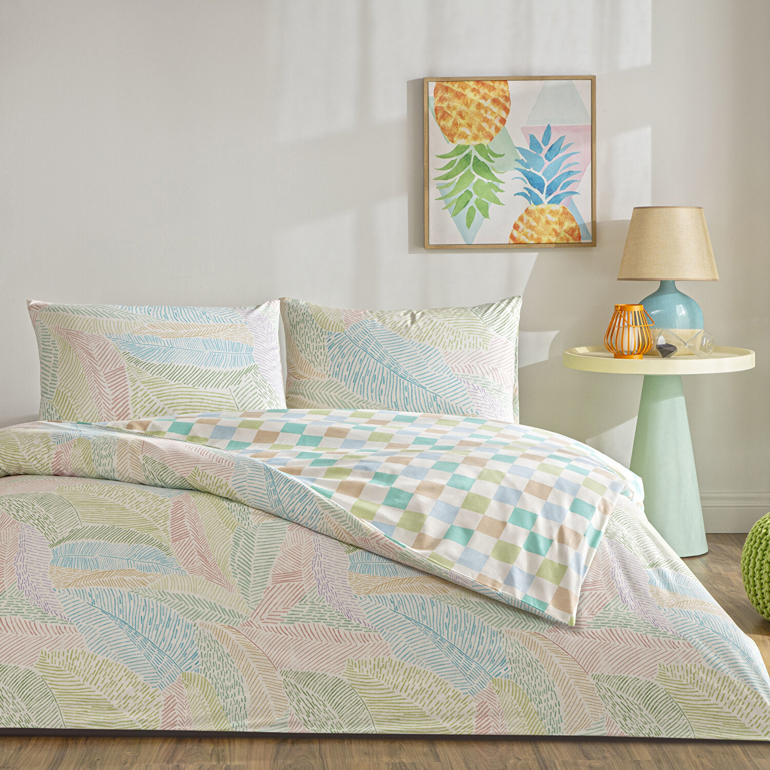 Taç Cardie Ranforce Tek Kişilik Nevresim Takımı Turkuaz