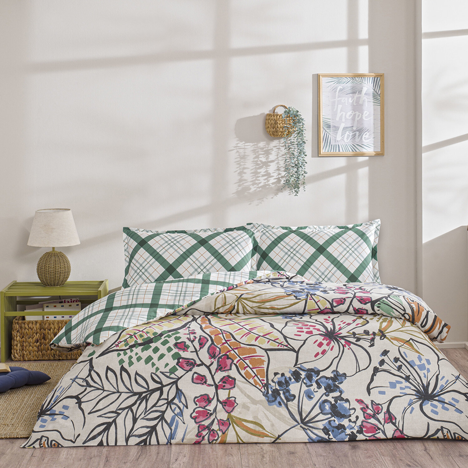 Taç Greeny Seç&Ser Çift Kişilik Nevresim Takımı Yeşil