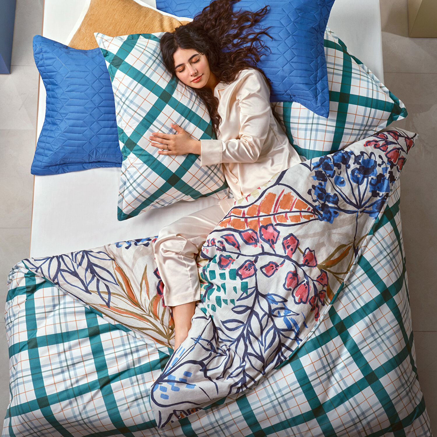 Taç Greeny Seç&Ser Çift Kişilik Nevresim Takımı Yeşil