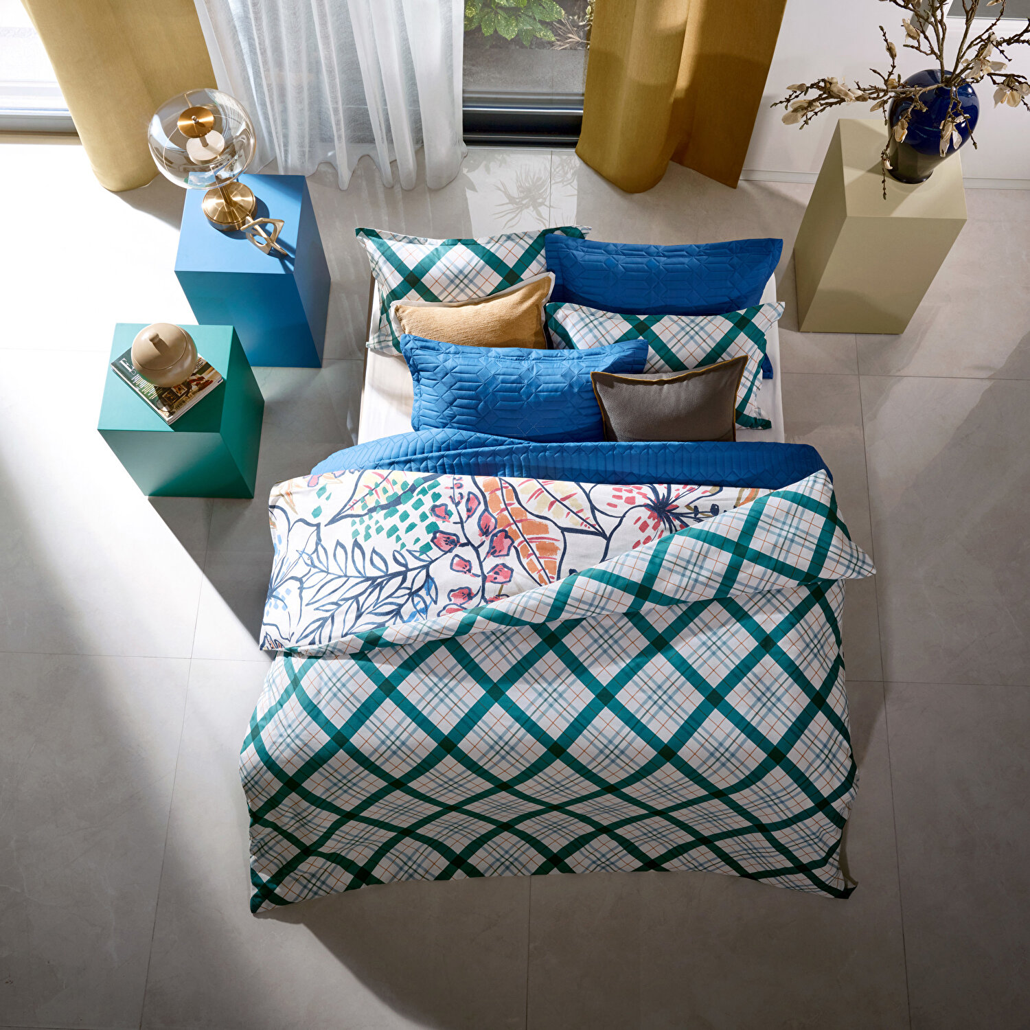 Taç Greeny Seç&Ser Çift Kişilik Nevresim Takımı Yeşil