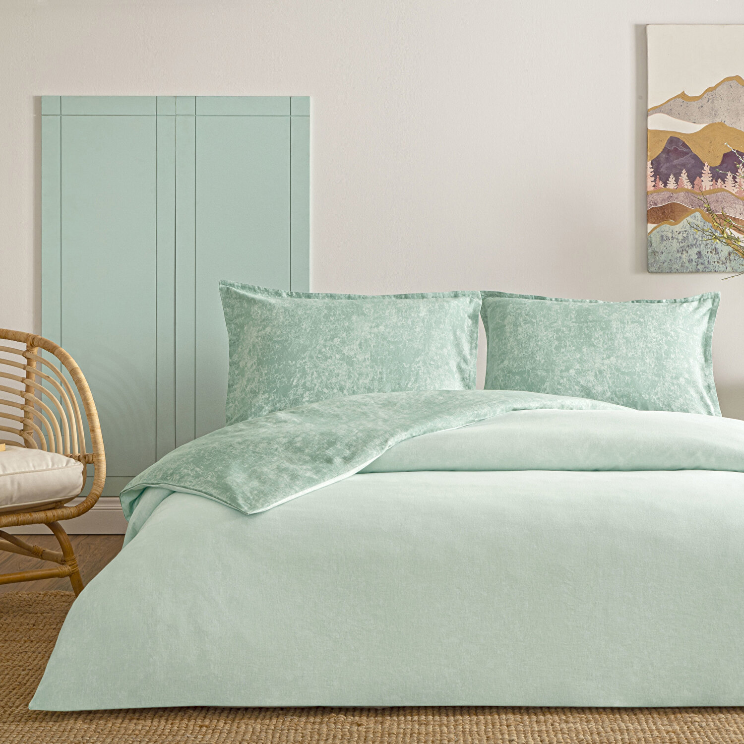 Taç Shimmer Seç&Ser Çift Kişilik Nevresim Takımı Yeşil