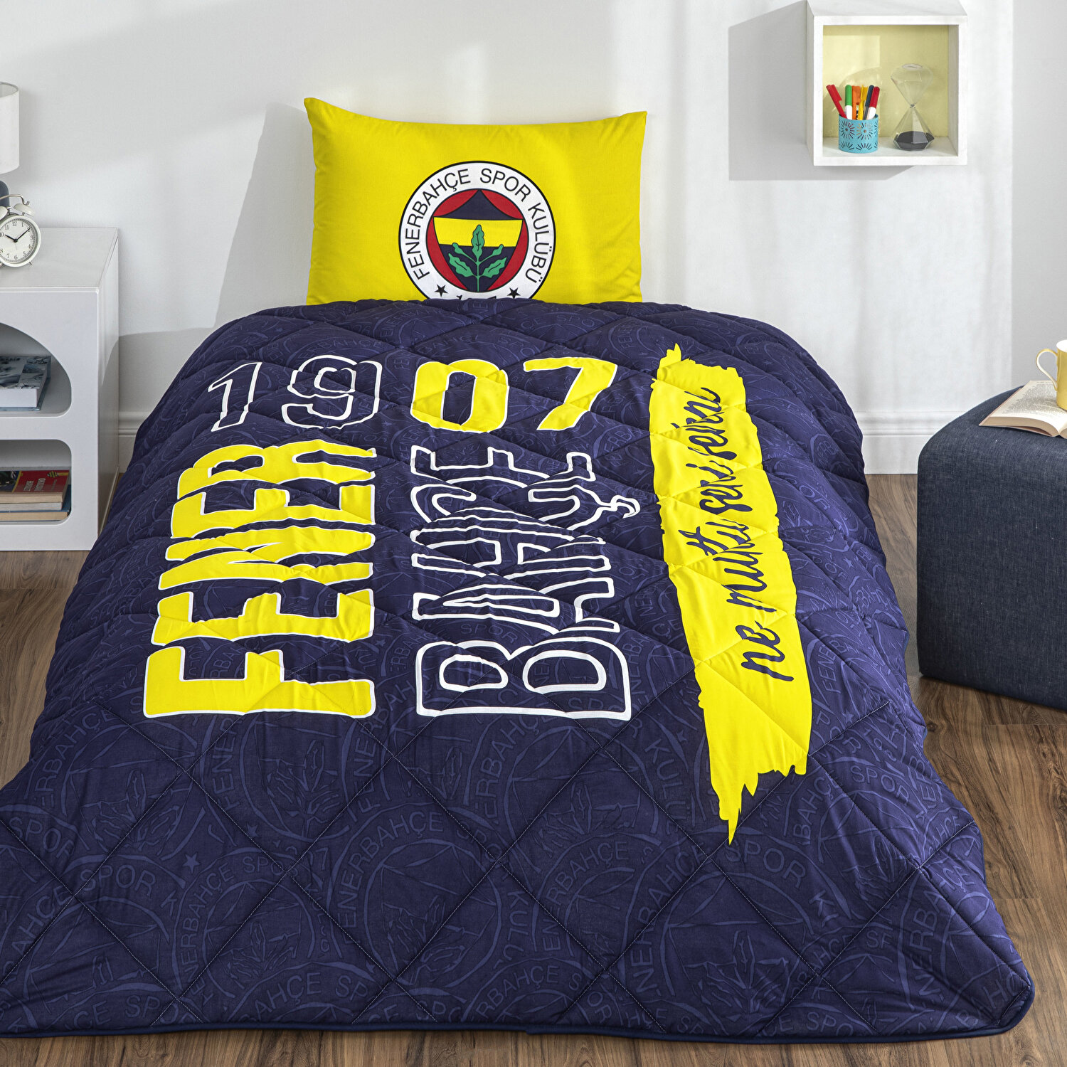 Lisanslı Fb Şanslı Kanarya Yorgan Seti Tek Kişilik