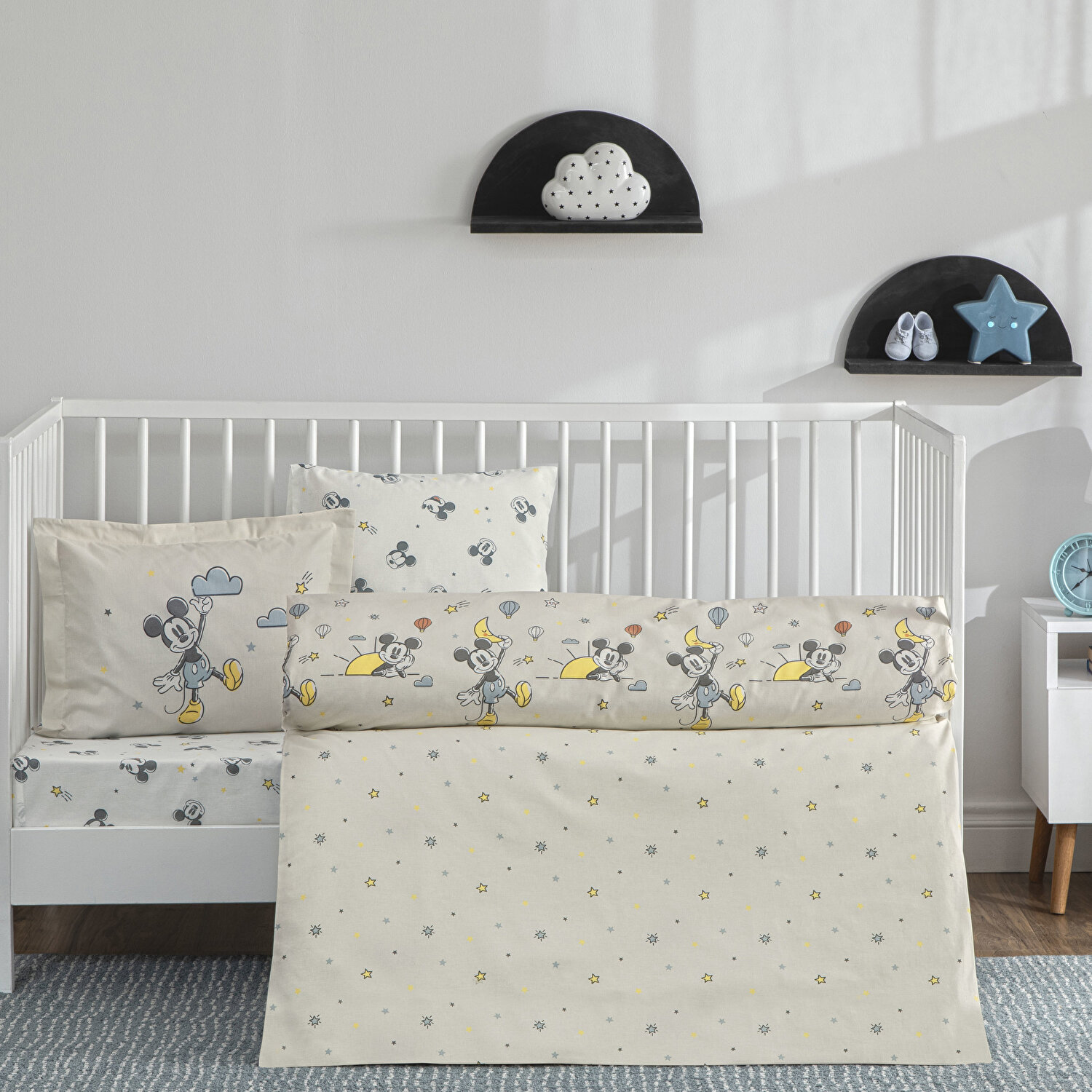 Taç Lisanslı Disney Mickey Mouse Dream Baby Pamuk Bebek Nevresim Takımı