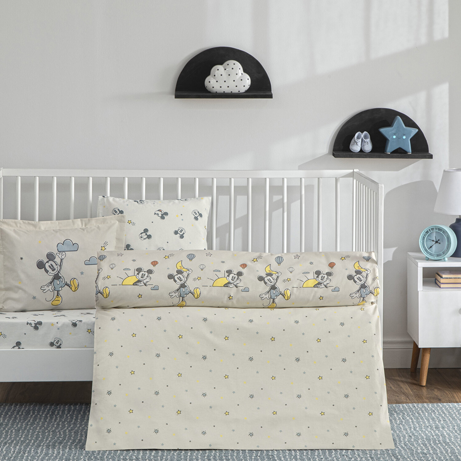 Taç Lisanslı Disney Mickey Mouse Dream Baby Pamuk Bebek Nevresim Takımı