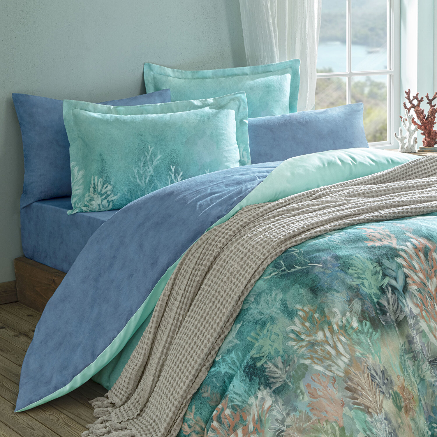 Taç Butik Marıs Pamuk Çift Kişilik Çarşaf Nil