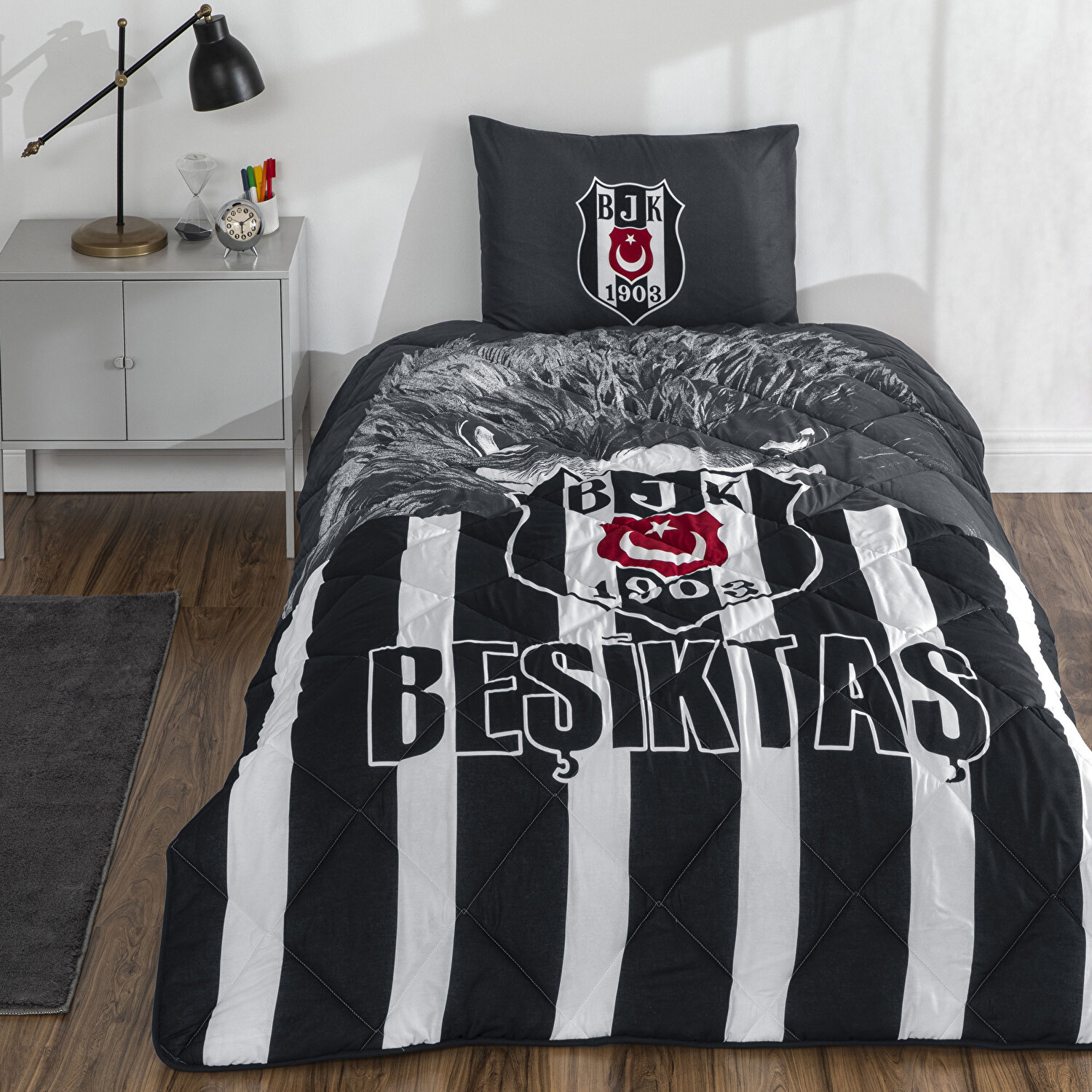 Lisanslı Bjk Şanslı Kartal Yorgan Seti Tek Kişilik