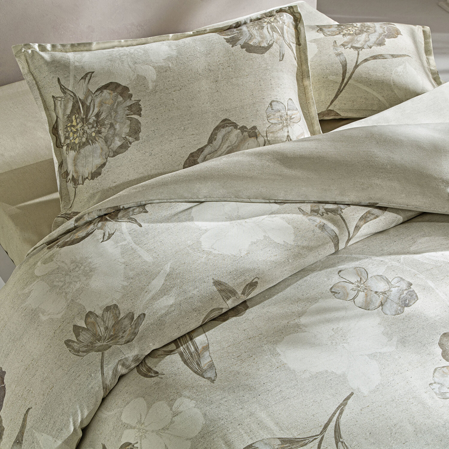 Taç Reborn Primrose Bambu Çift Kişilik Nevresim Takımı Bej