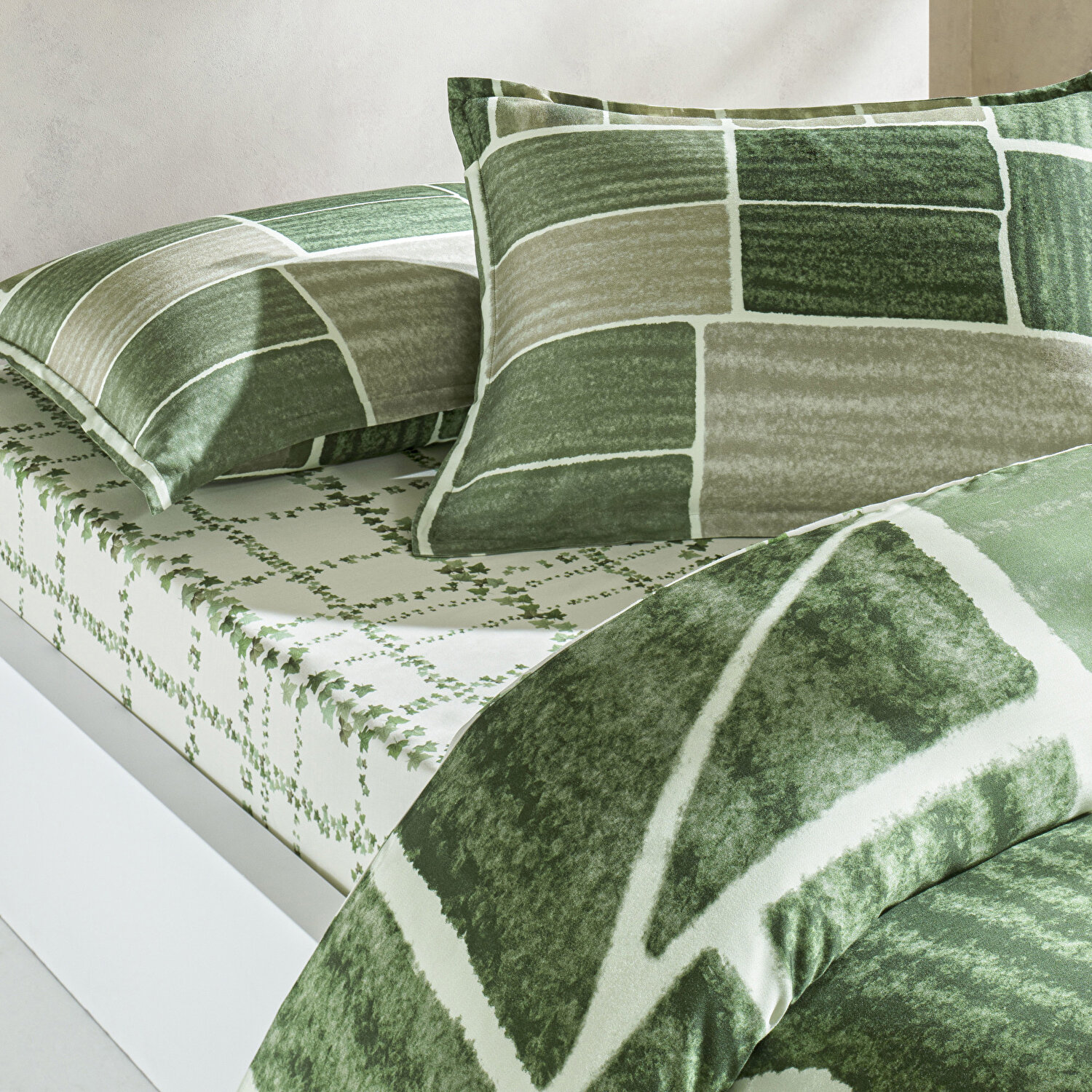 Taç Reborn Lumea Bambu Çift Kişilik Nevresim Takımı Yeşil