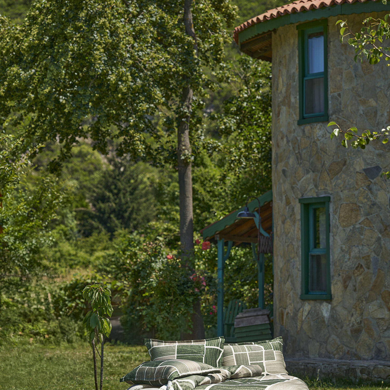 Taç Reborn Lumea Bambu Çift Kişilik Nevresim Takımı Yeşil