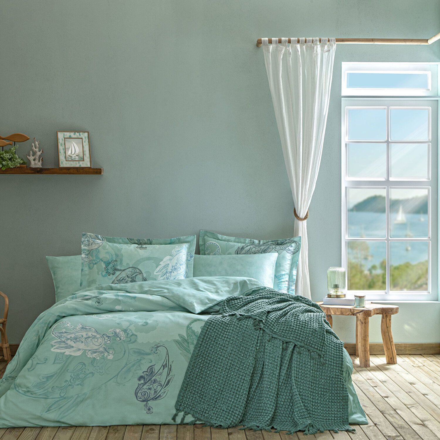 Taç Butik Elysıa Pamuk Yastık Kılıfı Nil